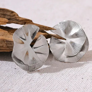 Golden Petal Statement Studs - TM & Co. Jewels