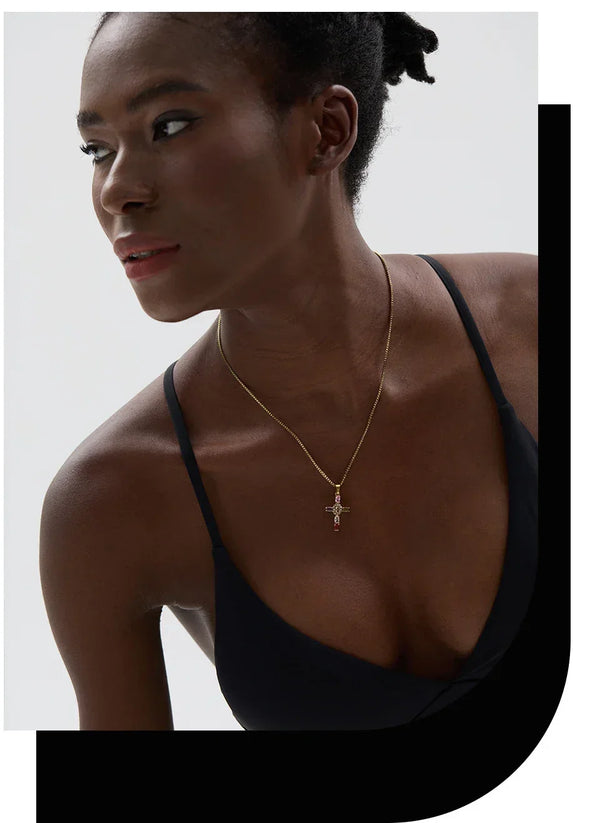 Halo Glow Cross Necklace - TM & CO. JEWELS 