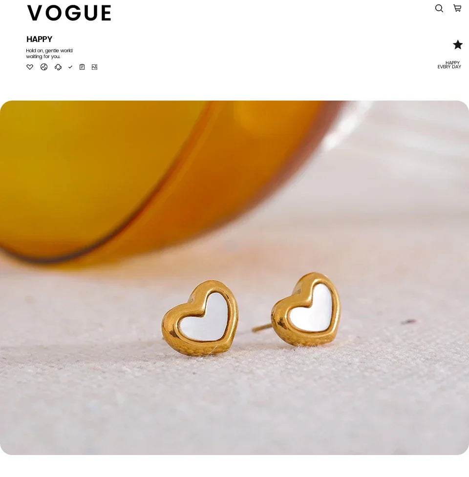 Golden Shell Heartbeat Earrings - TM & Co. Jewels