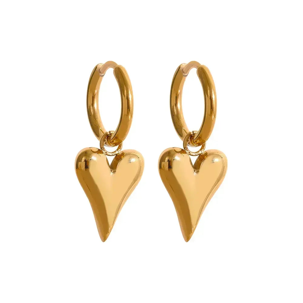 Chic Heart Huggie Hoop Earrings - TM & Co. Jewels