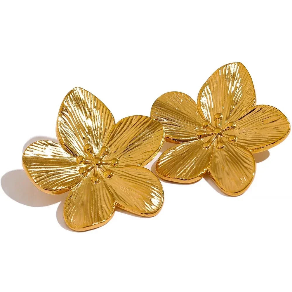 Golden Blossom Elegance Studs - TM & Co. Jewels