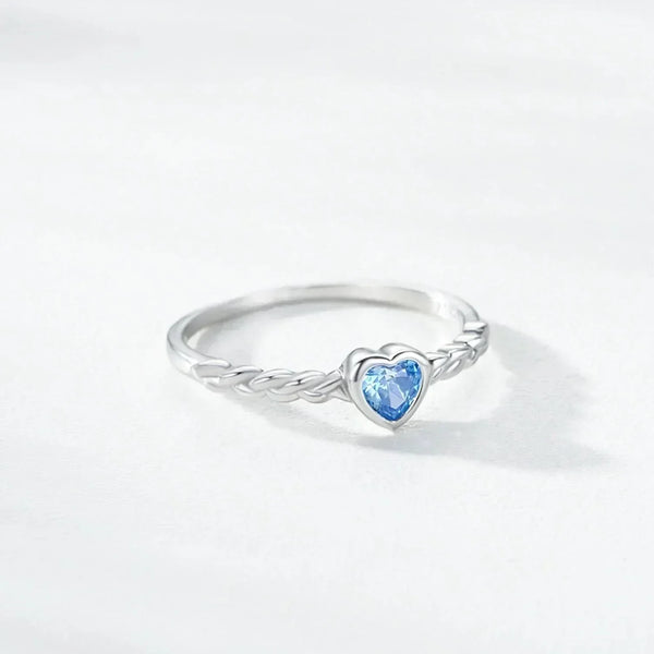 Blue Heart Romance Ring - TM & CO. JEWELS 