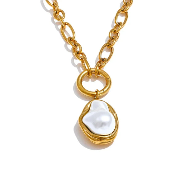 Baroque Gold Lariat - TM & CO. JEWELS 