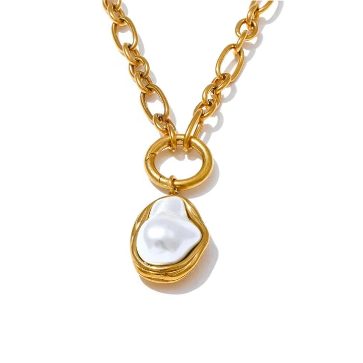 Baroque Gold Lariat - TM & CO. JEWELS 