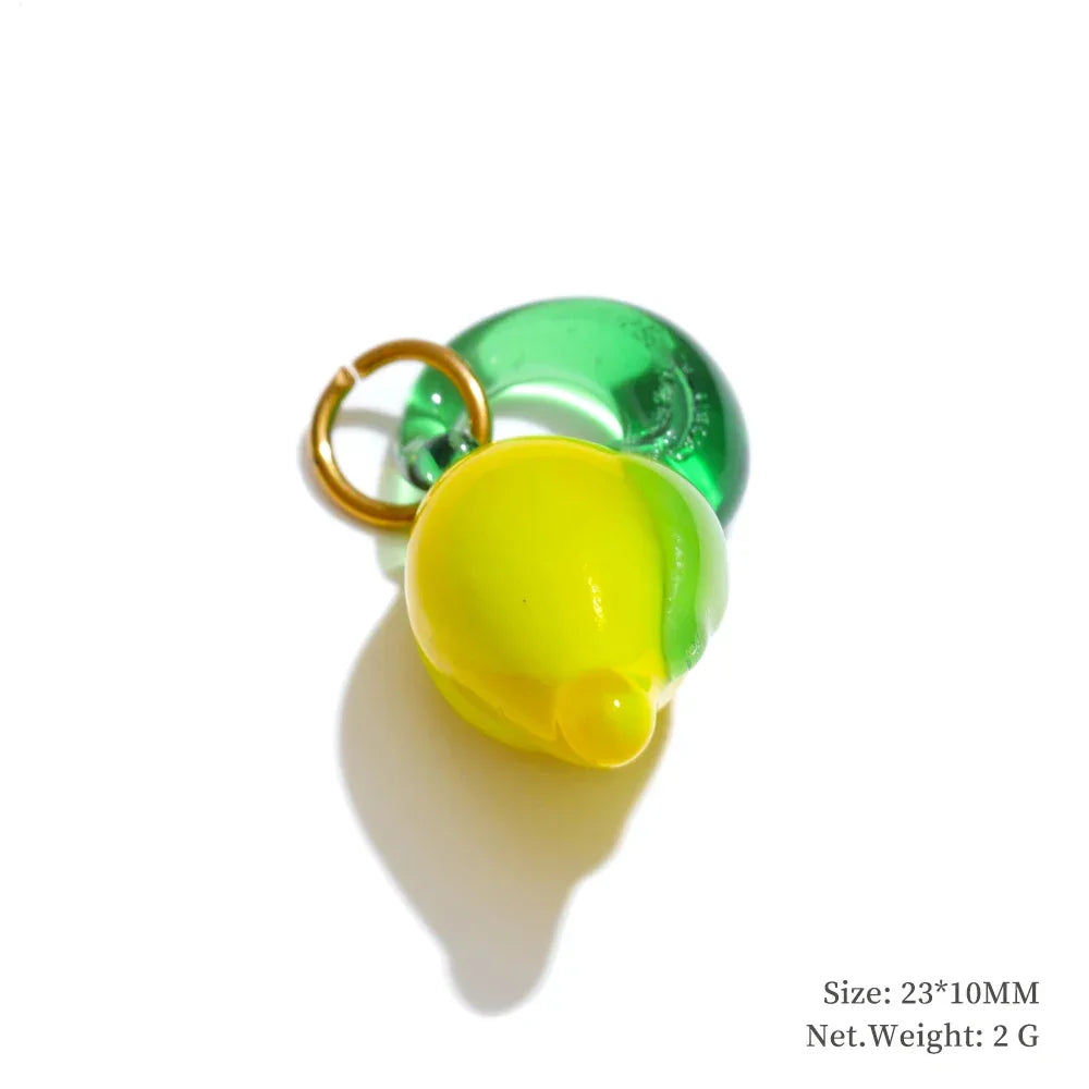 Cute Enamel Enamel Star Flower Cherry Strawberry DIY Accessories Charm Pendants for Necklace Bracelet Earrings Making