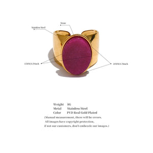 Gold ring with a pink stone on a white background