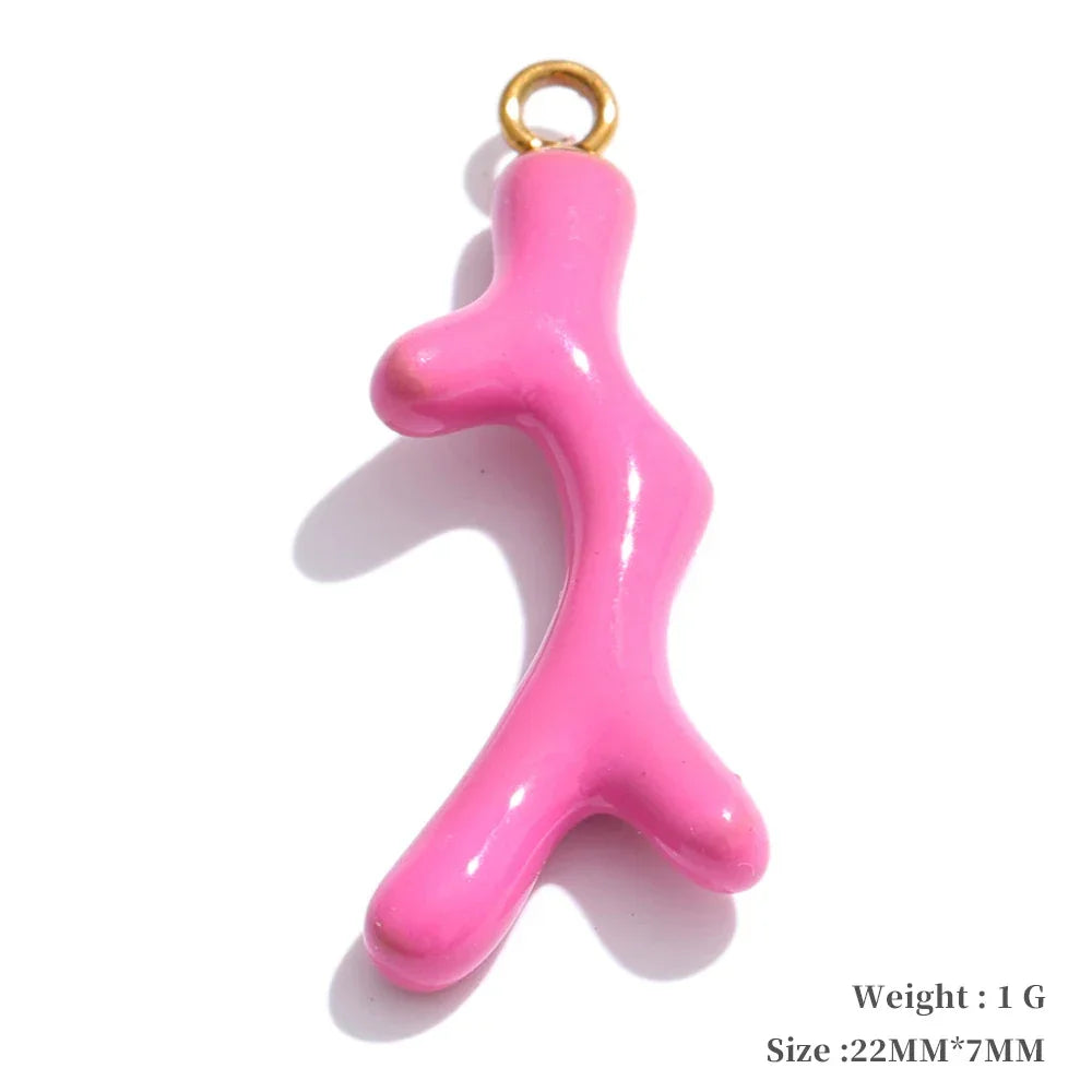 Y2K Enamel Fruit Cherry Shell Fish Heart DIY Accessories Pendants Making Necklace Bracelet Stainless Steel Jewelry Gift