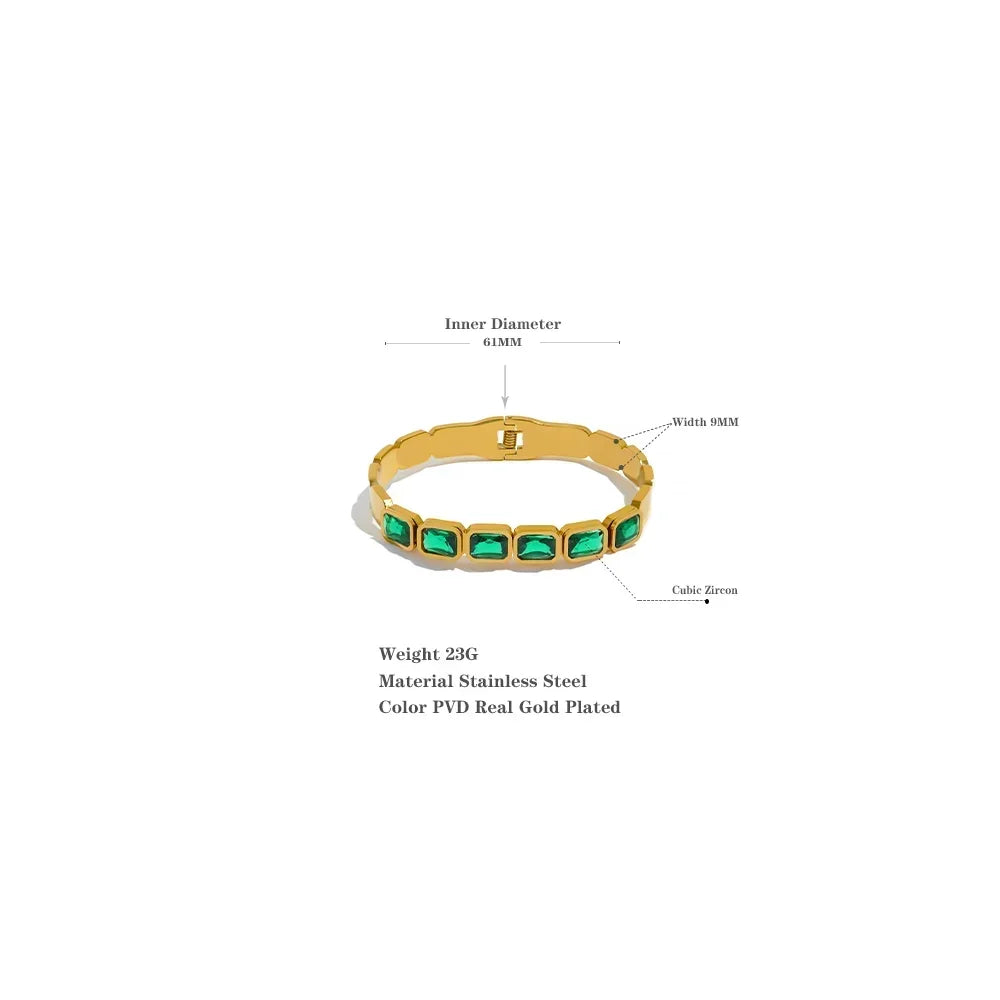 Bella's Emerald Elegance Bangle - TM & Co. Jewels