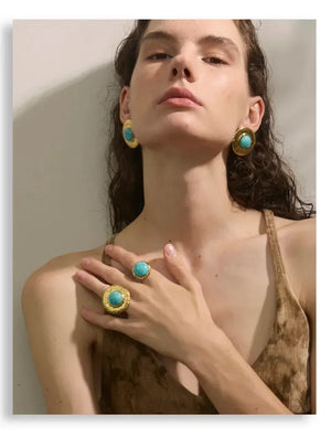 Turquoise Geometry Vintage Jewelry Set - TM & CO. JEWELS 