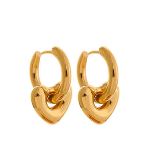 Astral Affection Hoops - TM & CO. JEWELS - Pair of gold hoop earrings on a white background.