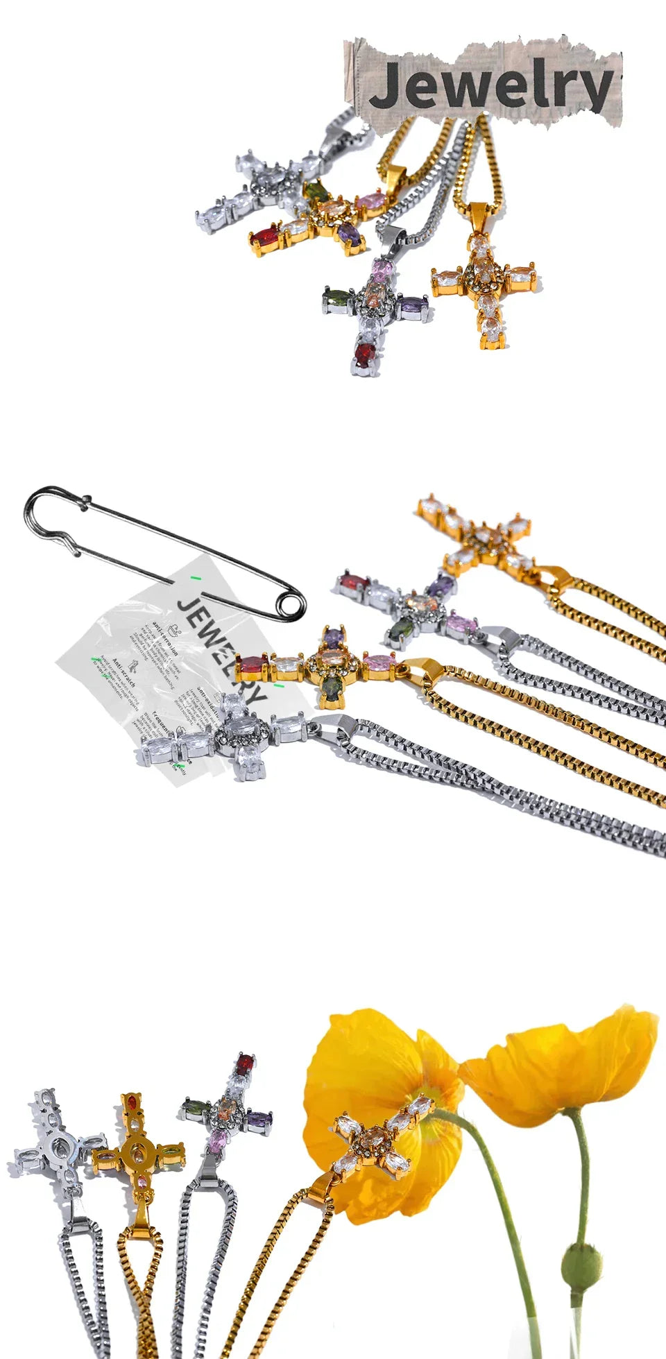 Halo Glow Cross Necklace - TM & Co. Jewels