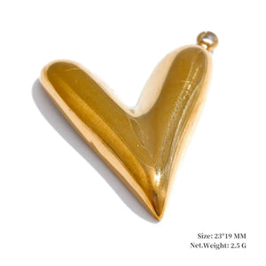 Gold heart-shaped pendant on a white background
