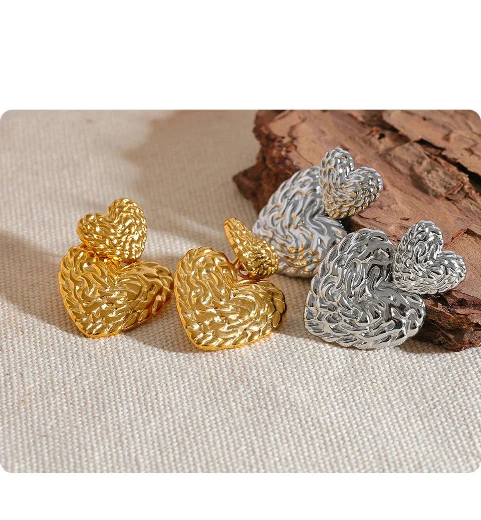 Twin Hearts Radiance Earrings - TM & Co. Jewels