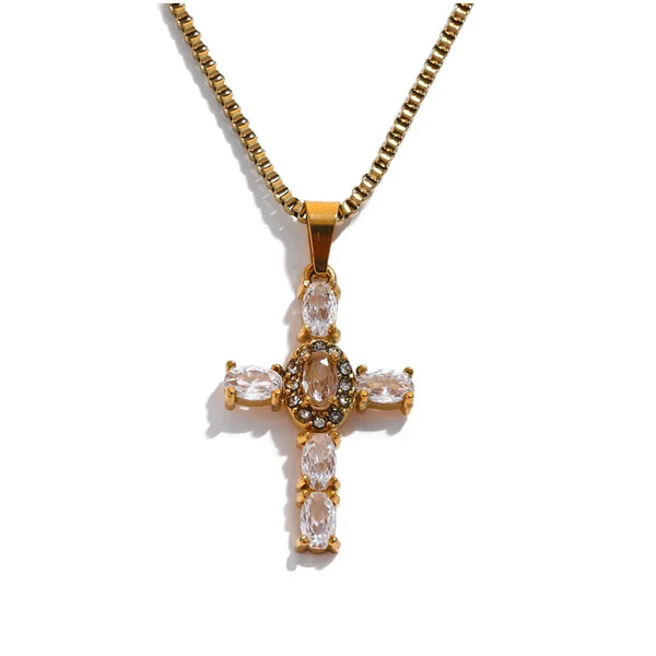 Halo Glow Cross Necklace - TM & CO. JEWELS 