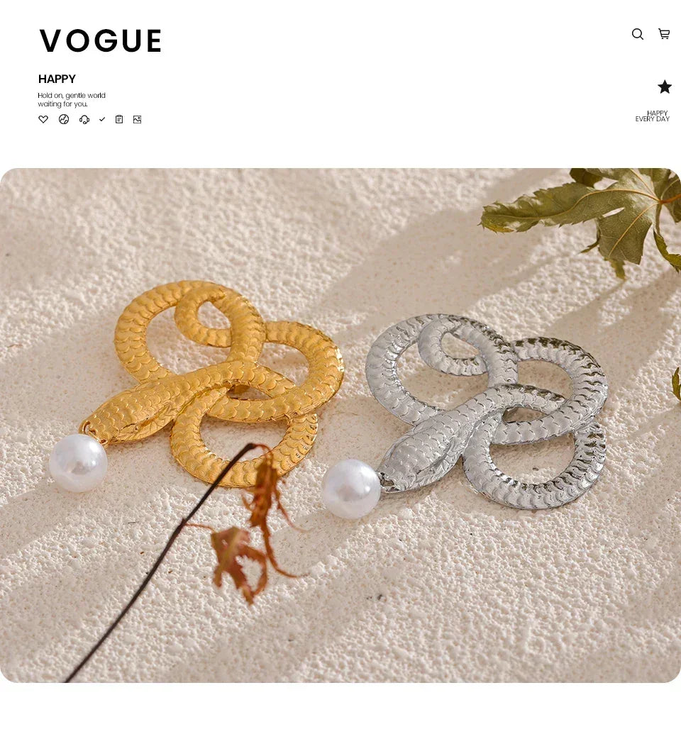 Gilded Snake Drop Pin