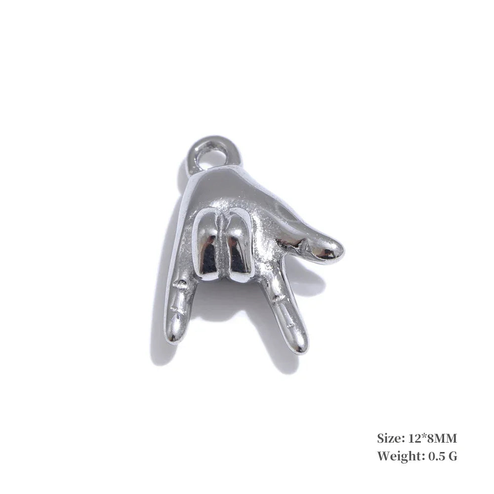 Trendy Stainless Steel Metal 18k Gold PVD Plated Waterproof Conch Shell Ocean Palm Charm Accessories DIY Jewelry