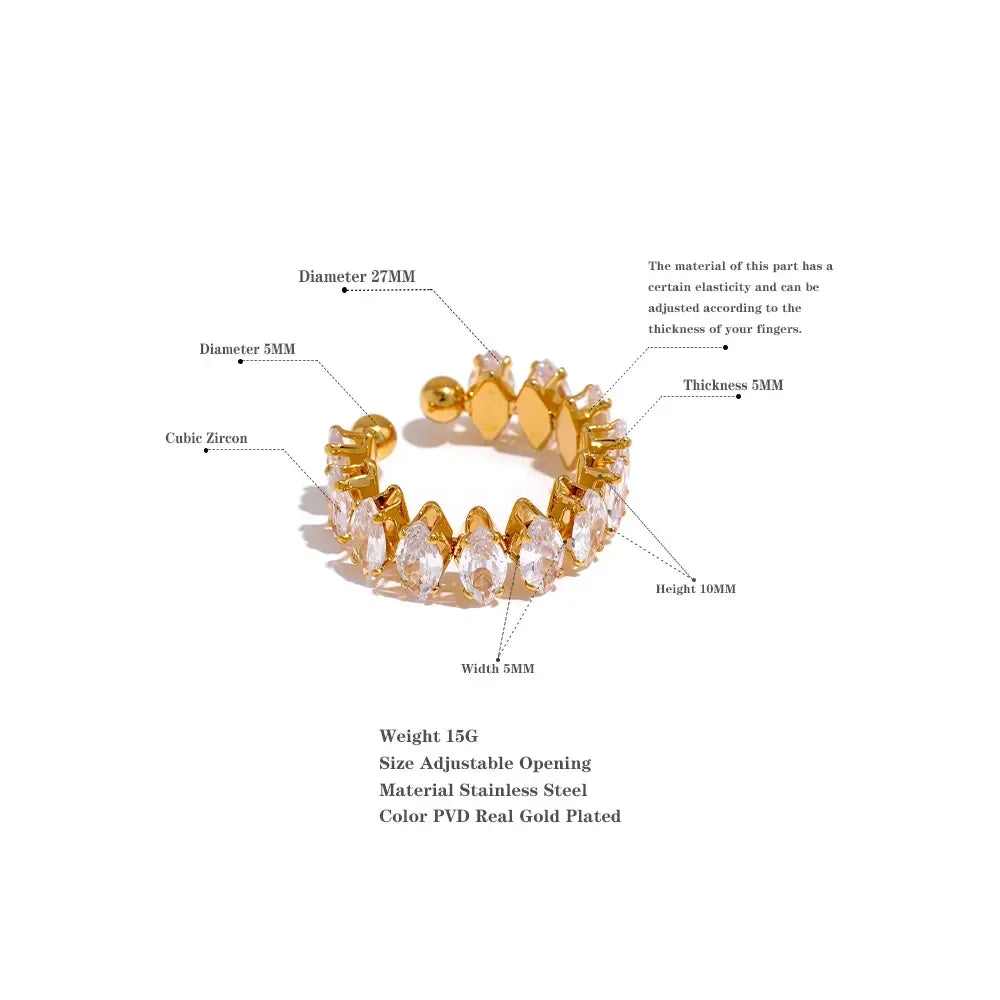 Crystal Clear Stainless Chic Ring - TM & Co. Jewels