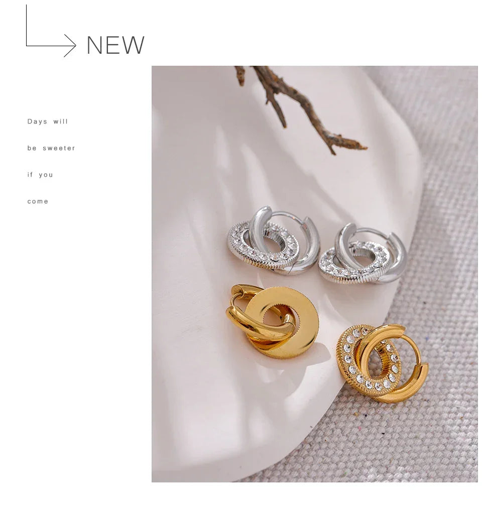 Luminous Drop Hoop Studs - TM & Co. Jewels