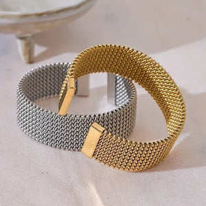 Aqua Flow Statement Steel Bangle - TM & CO. JEWELS 