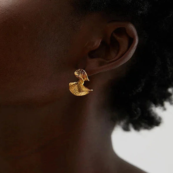 Golden Aura Wave Studs - TM & Co. Jewels