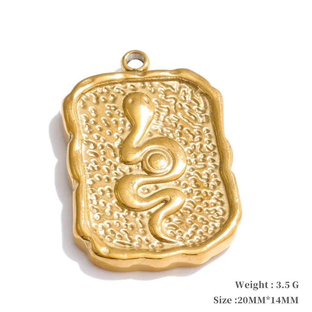 Waterproof 18k Golden PVD Plated Stainless Steel Metal Sun Star Moon Charm DIY Jewelry Accessories Wholesale