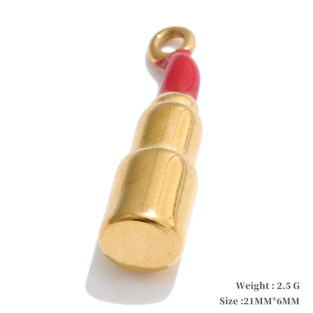 Fashion Enamel Lemon Strawberry Heart Flower Gift DIY Accessories Making Necklace Bracelet Earring Stainless Steel Jewelry