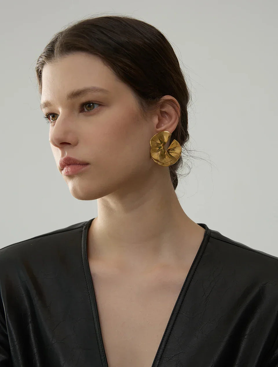 Golden Petal Statement Studs - TM & Co. Jewels