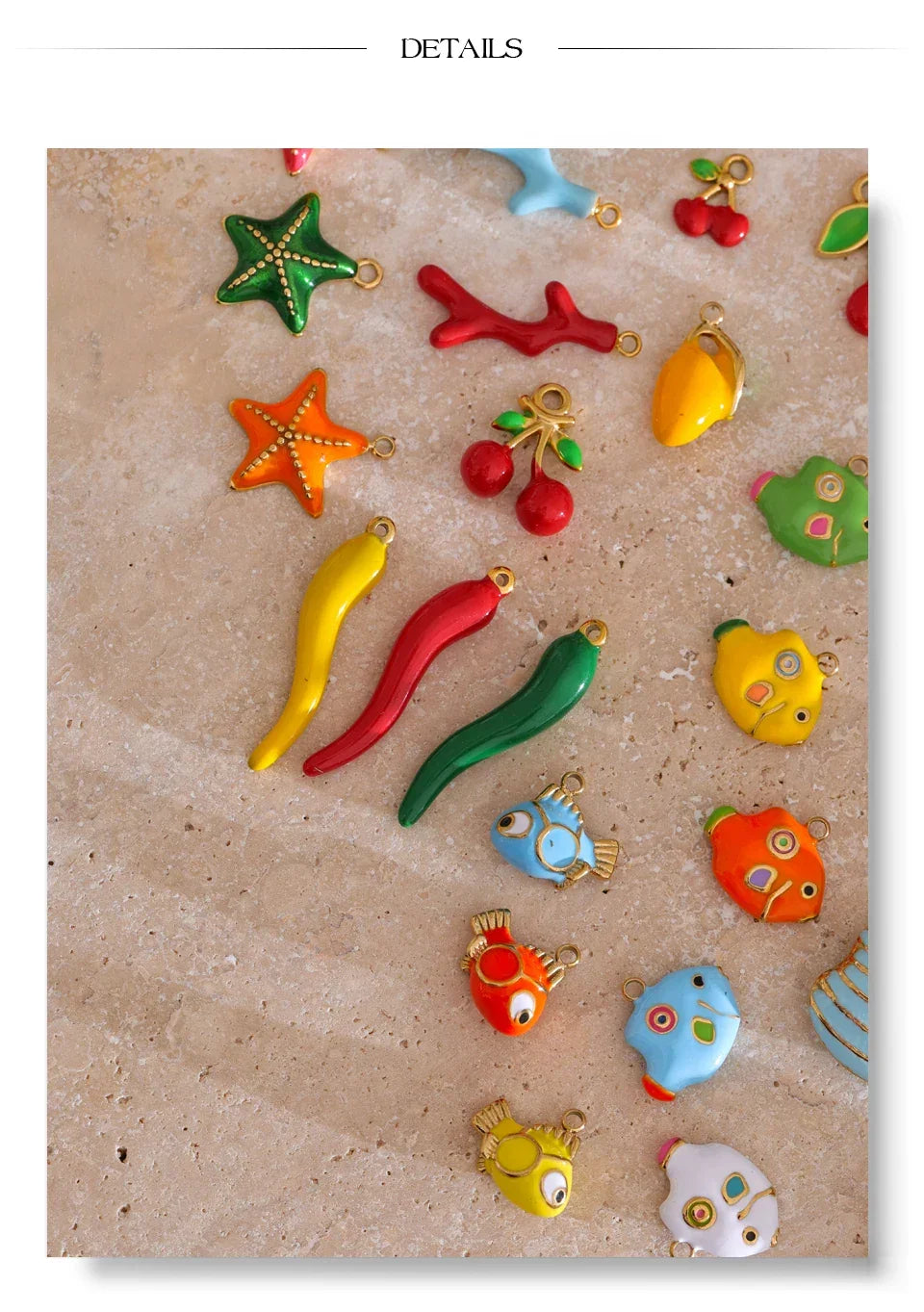 Colorful Enamel Heart Shell Stainless Steel Y2K DIY Making Accessories Handmade Jewelry Wholesale Waterproof