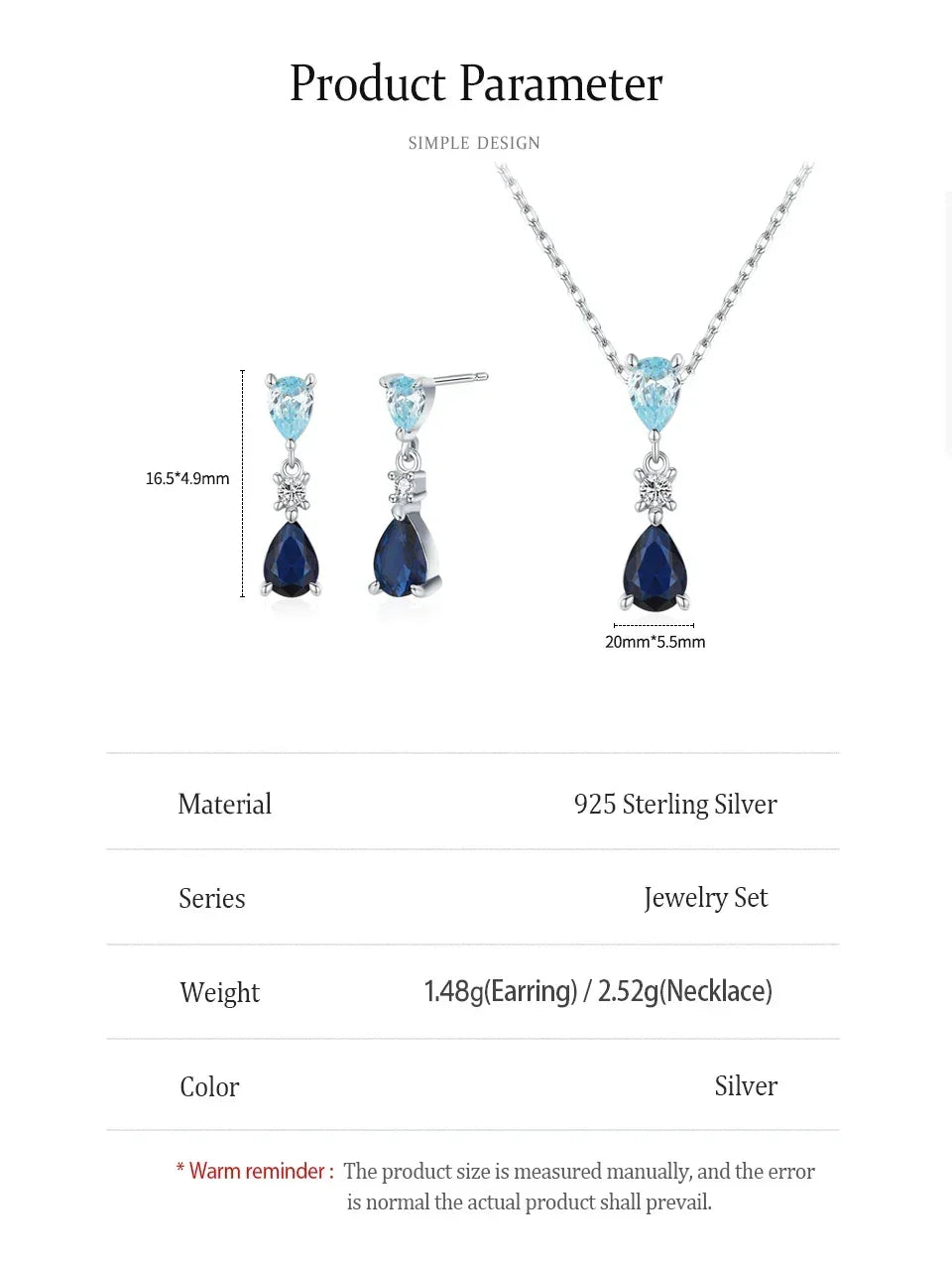 Blue Cascade Jewelry Set - TM & Co. Jewels