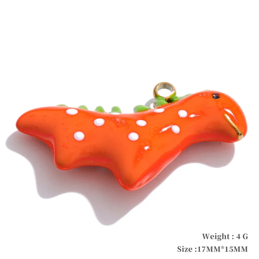 Y2K Enamel Fruit Cherry Shell Fish Heart DIY Accessories Pendants Making Necklace Bracelet Stainless Steel Jewelry Gift