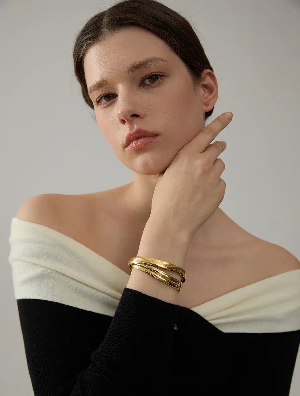 Golden Smooth Stainless Bangle - TM & Co. Jewels