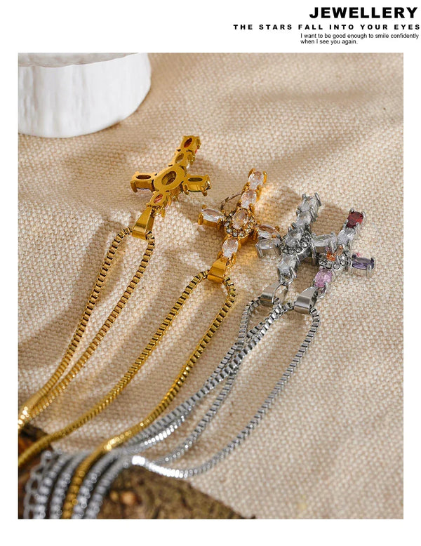 Halo Glow Cross Necklace - TM & CO. JEWELS 
