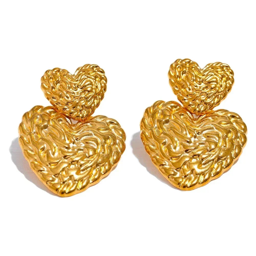 Twin Hearts Radiance Earrings - TM & Co. Jewels