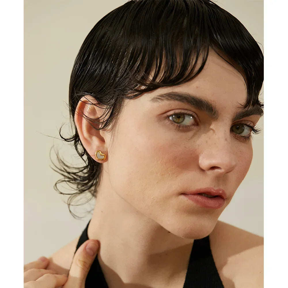 Golden Shell Heartbeat Earrings - TM & Co. Jewels