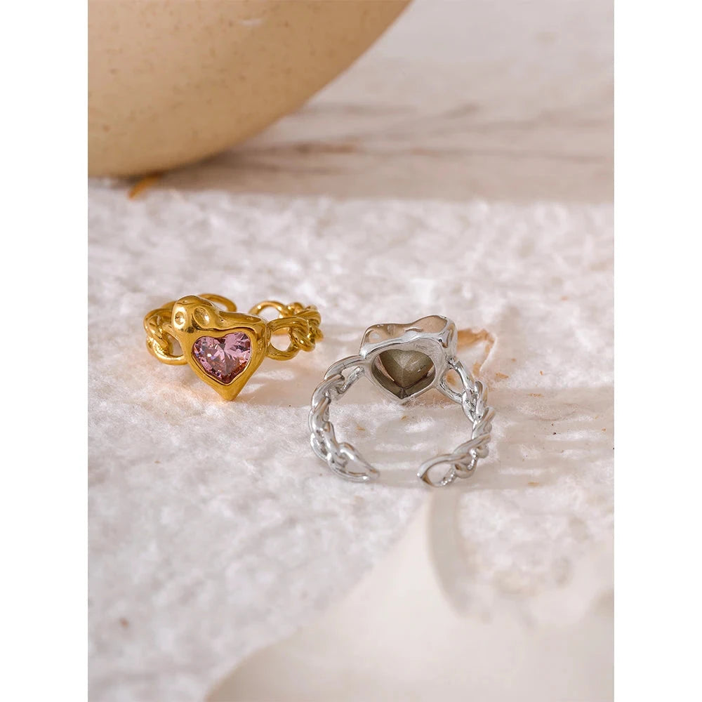Pink Bliss Heart Ring