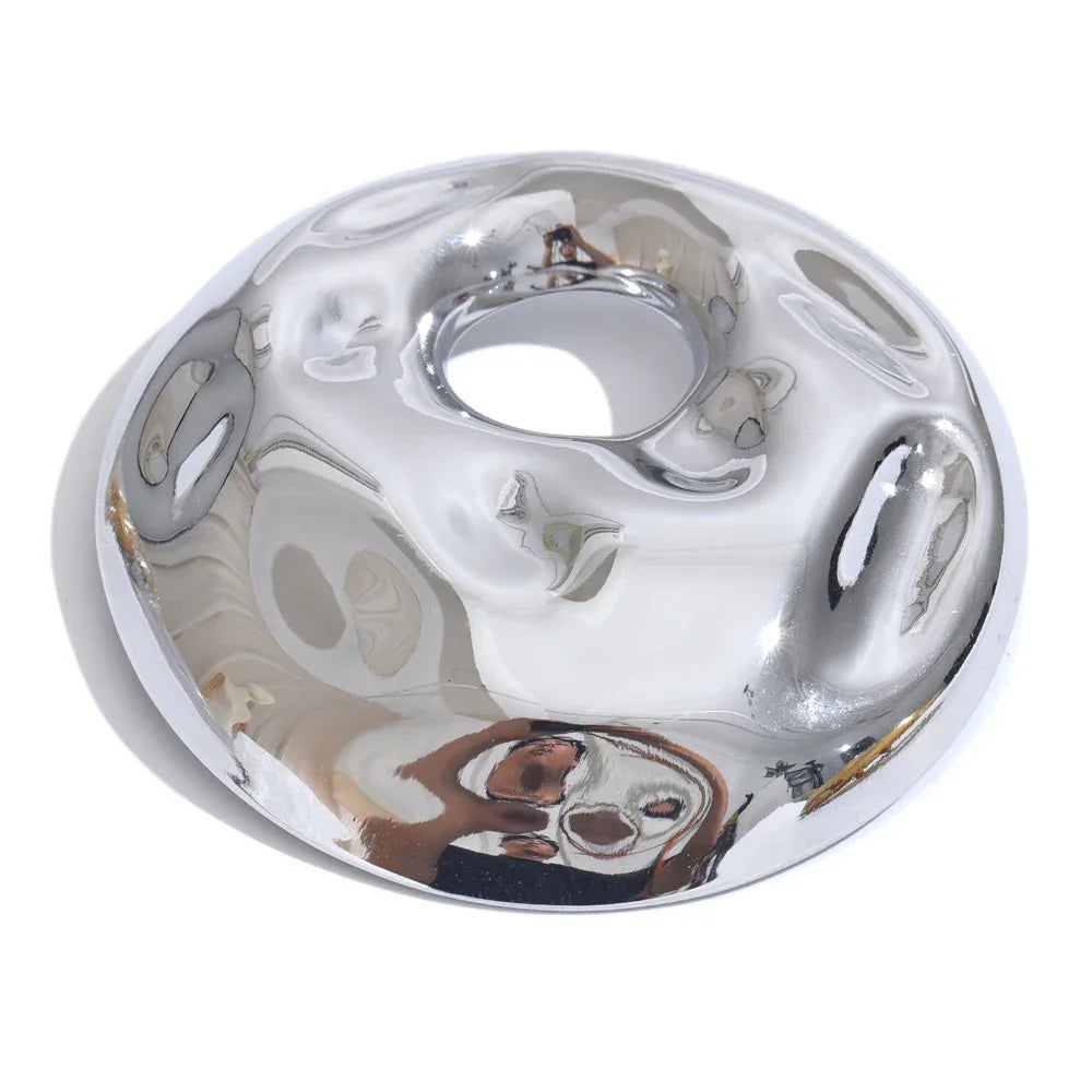 Yhpup 65 mm personalisierte Brosche aus Edelstahl, große runde Hammer-Brosche, wasserdicht, Unisex-Schmuckzubehör für Männer und Frauen