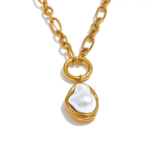 Baroque Gold Lariat - TM & CO. JEWELS 