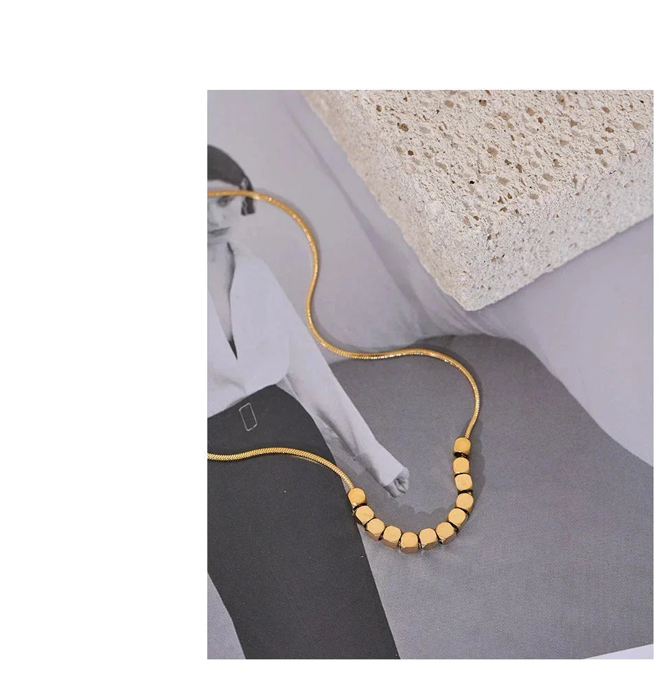 ModSquare Steel Beads Necklace - TM & Co. Jewels