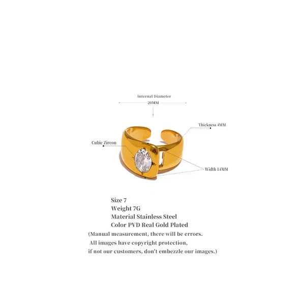 Chunky Charm Zirconia Ring - TM & CO. JEWELS 