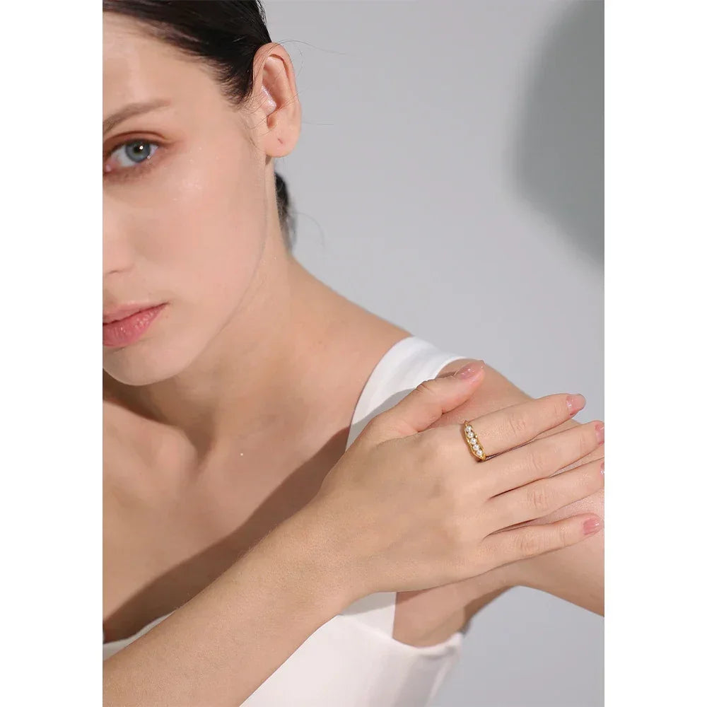 Pearl Twist Open Ring - TM & Co. Jewels