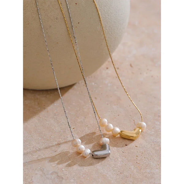 Adore Pearl Heart Pendant - TM & CO. JEWELS 