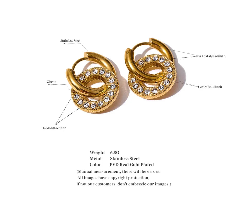 Luminous Drop Hoop Studs - TM & Co. Jewels
