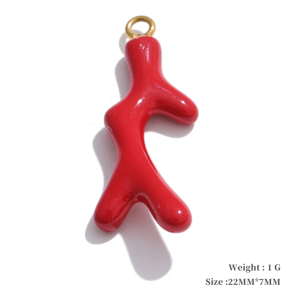 Y2K Enamel Fruit Cherry Shell Fish Heart DIY Accessories Pendants Making Necklace Bracelet Stainless Steel Jewelry Gift