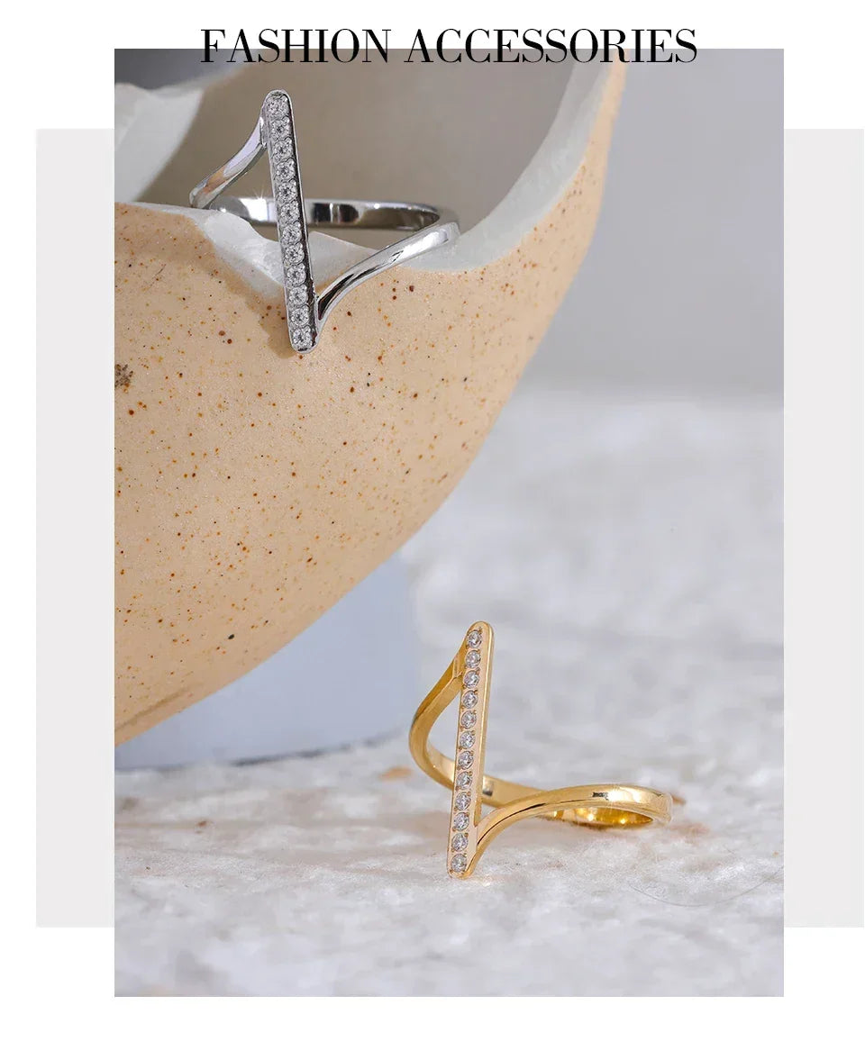 Twisted Elegance Stainless Steel CZ Ring - TM & Co. Jewels