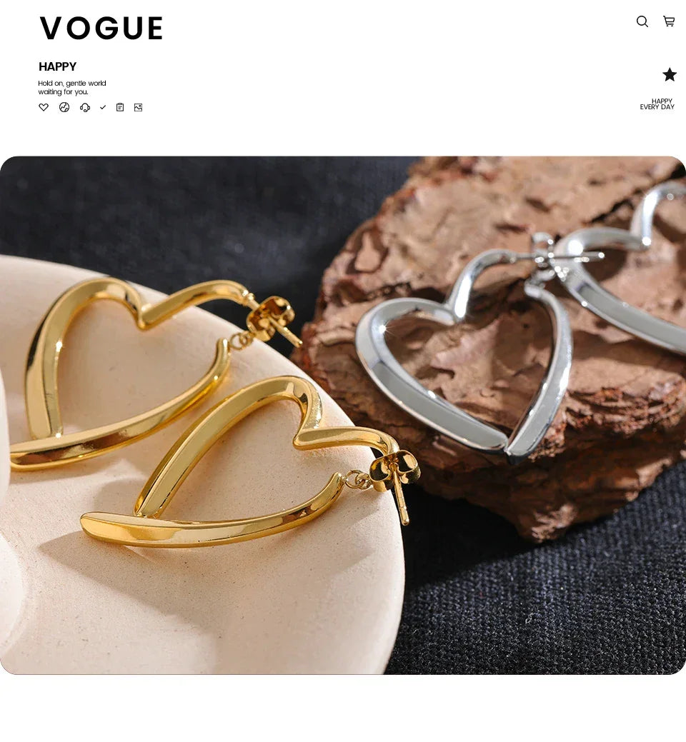 Floating Heart Hoop Earrings - TM & Co. Jewels