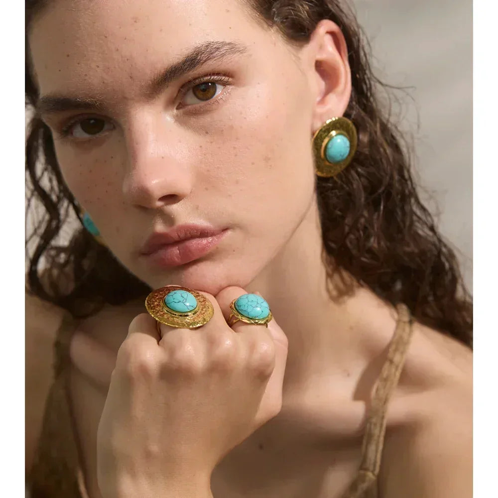 Turquoise Geometry Vintage Jewelry Set