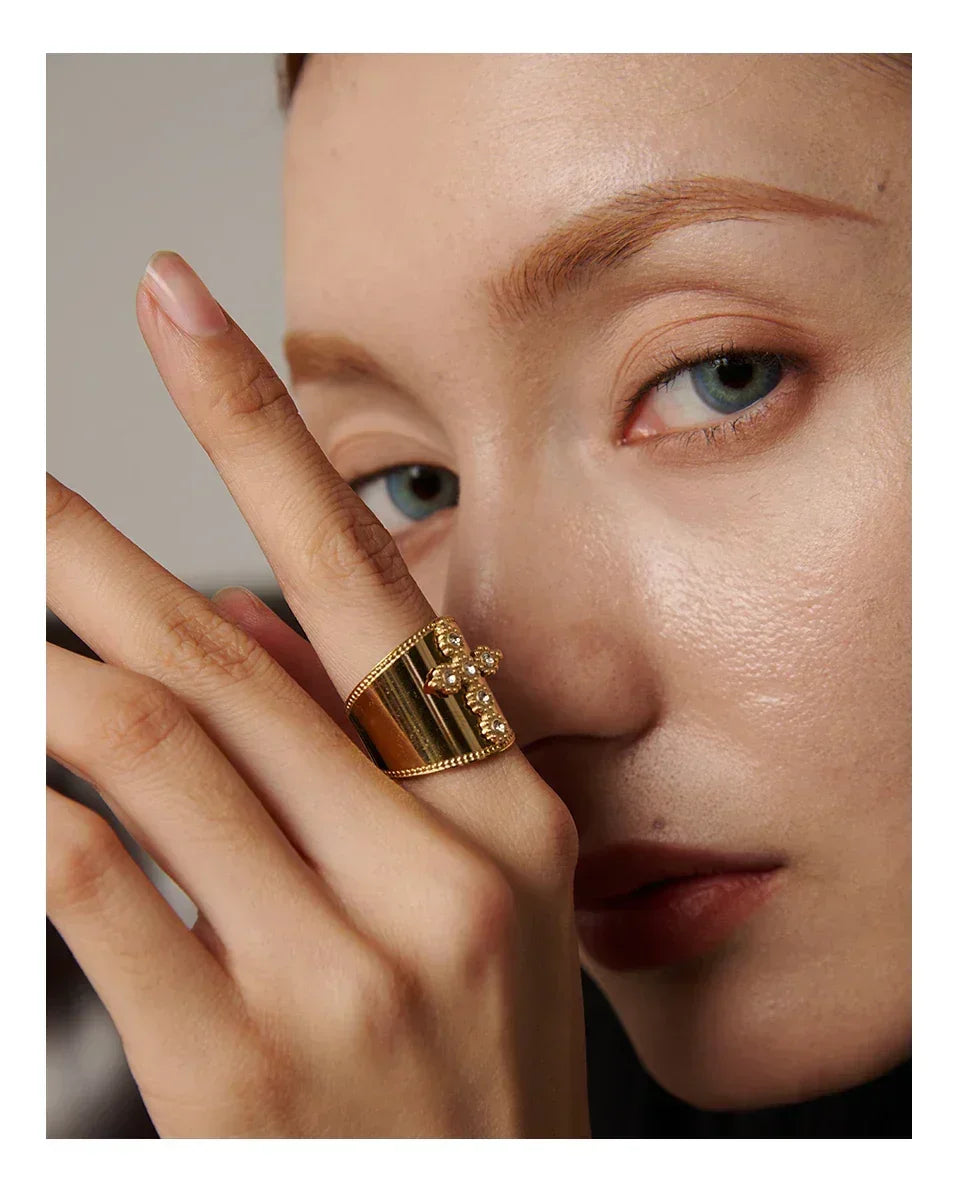 Divine Cross Cubic Zirconia Ring - TM & Co. Jewels