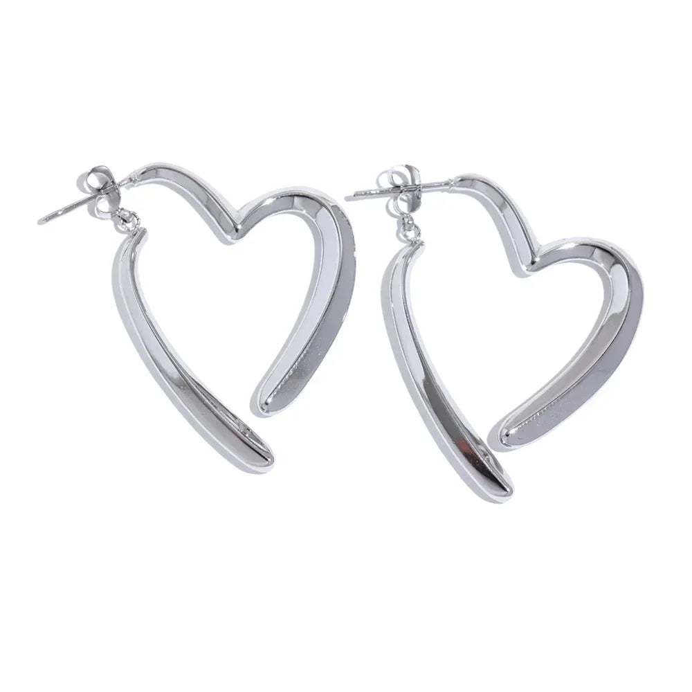 Floating Heart Hoop Earrings - TM & Co. Jewels