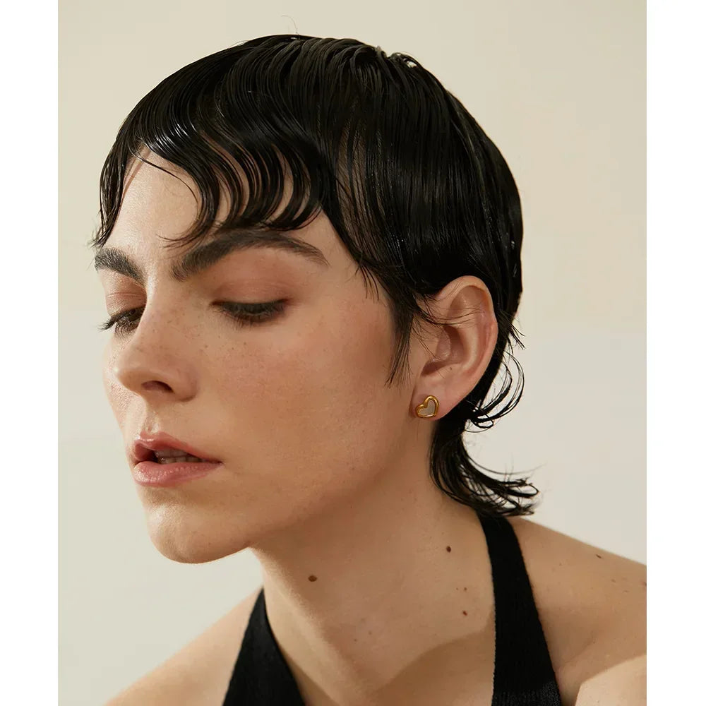 Golden Shell Heartbeat Earrings - TM & Co. Jewels