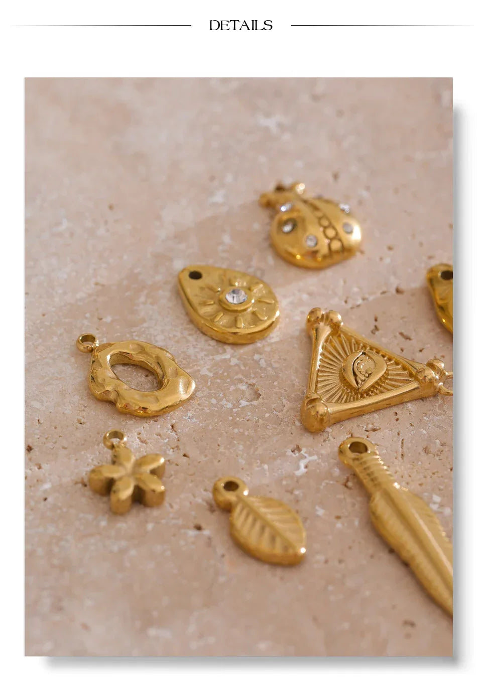 Stainless Steel Metal Leaf Flower Insect Pendants Jewelry DIY Accessories Making Necklace Bracelet Wholesale